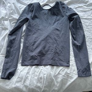 Long Sleeve Crewneck Top - Charcoal Gray